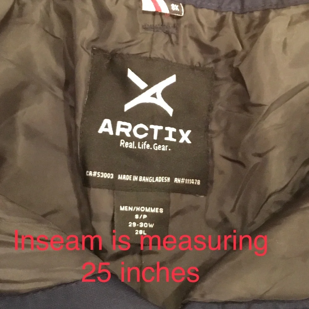 New ARCTIX Insulated Cargo Navy Blue Snow Pants  (28-30W)x 25”L ( Men’s Small )
